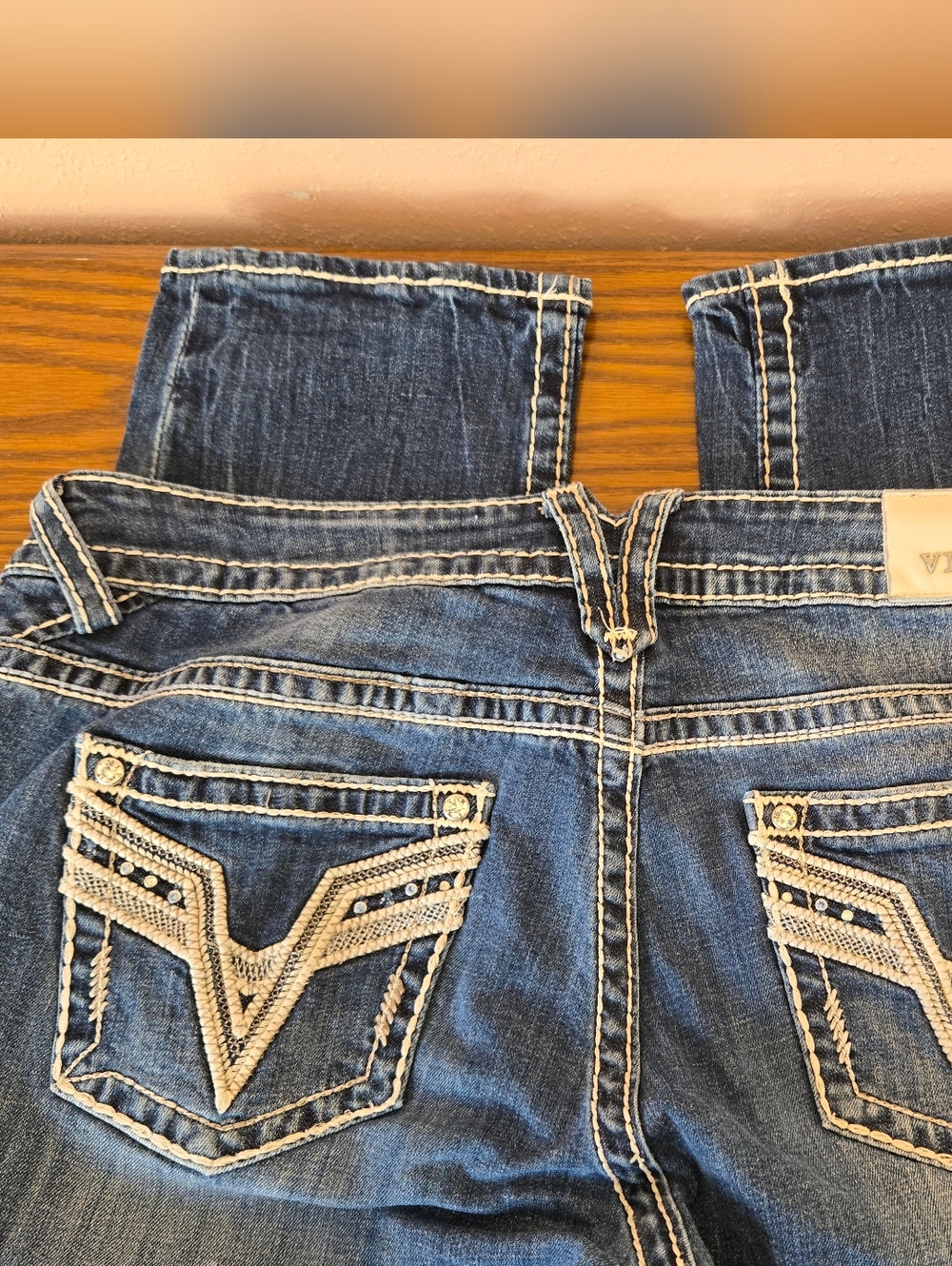 Women's Vigoss Jeans Size 15/16 Chelsea Skinny Jeans Embroidered Pockets